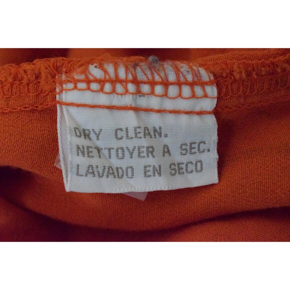 Vintage Rayon Orange Button-up‎ Blouse | 80's blouse size  S - Picture 8 of 10